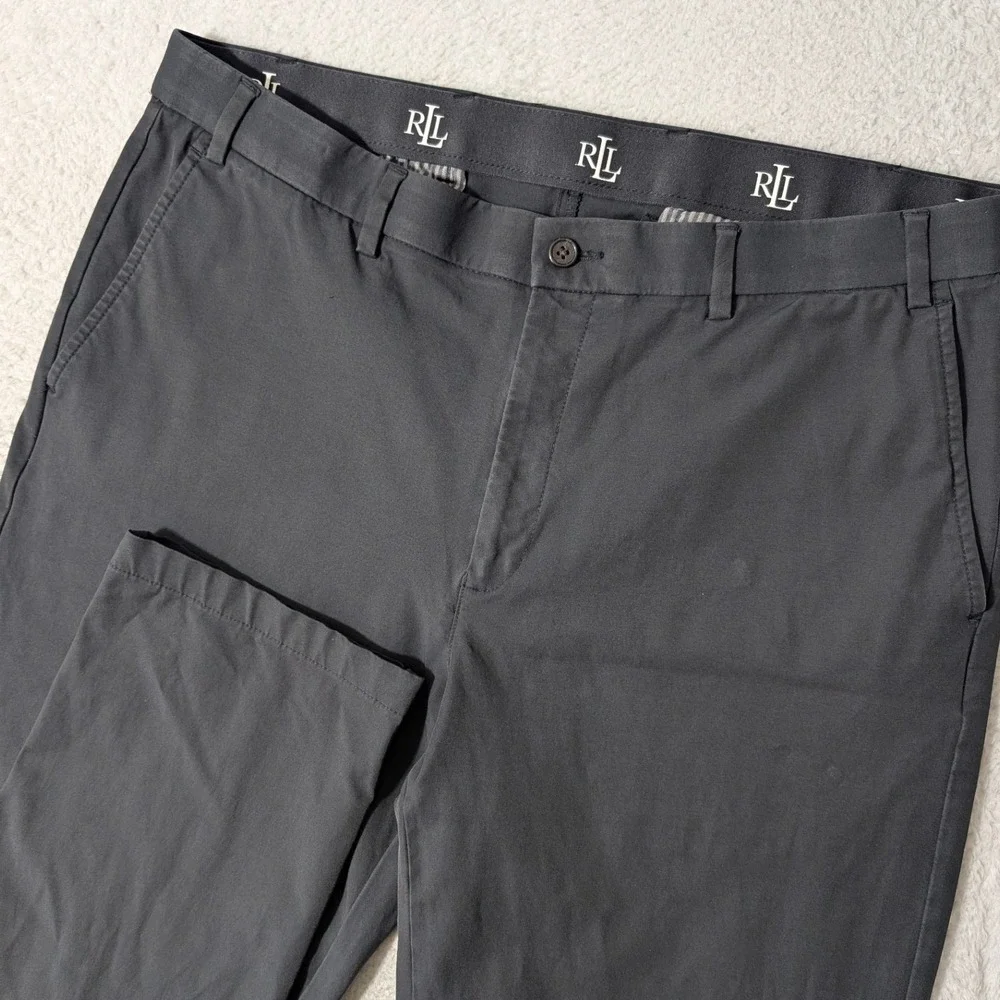 Lauren Ralph Lauren‎ Pants Mens 36/34 Black Grip Waist Nylon Stretch Chino